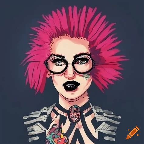 Punk art inspired by frank miller with edgy fashion on Craiyon