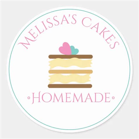 Cake Logo Stickers Homemade Bakery Slice of Cake | Zazzle