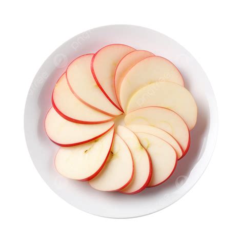 Apple Slices Designs In A Plate On Transparent Background, Apple, Transparent Background, Fruit ...