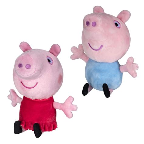 Buy Peppa Pig and George Squeeze & Squish Plush Set, 6" – Soft & Cuddly Stuffed Animals - Toy ...