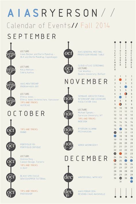 Calendar of Events Idea | Graphic design calendar