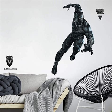 Giant BLACK PANTHER PEEL & STICK WALL DECALS - Kids Room Marvel ...