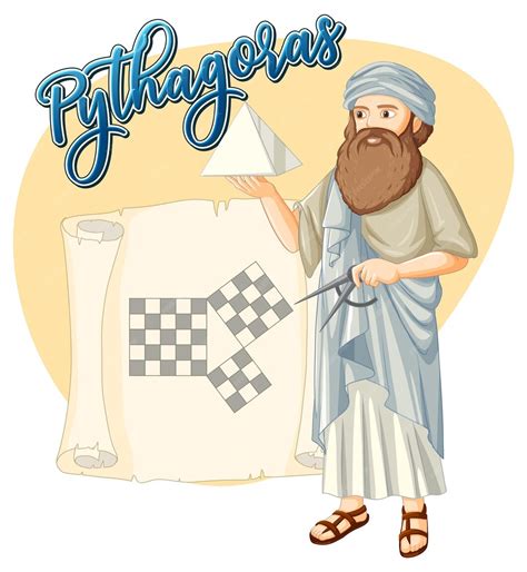 Free Vector | Pythagoras cartoon character isolated