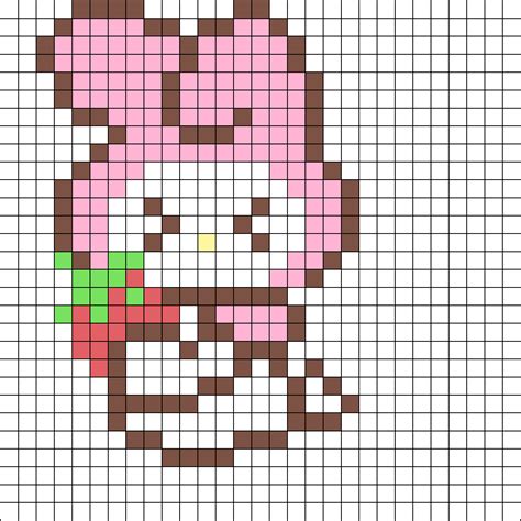 My Melody Holding A Strawberry Perler Perler Bead Pattern | Bead ...