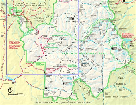 Sequoia National Park tourist map - Ontheworldmap.com