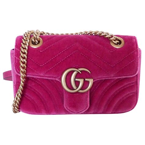 bag GUCCI Marmont pink velvet ref.155740 - Joli Closet