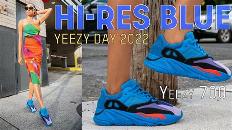 NOT what the photos looked like! Yeezy 700 Hi-Res Blue On Foot Review How to Style - YouTube