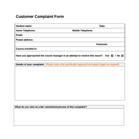 FREE 9+ Sample Customer Complaint Form Examples in PDF | MS Word