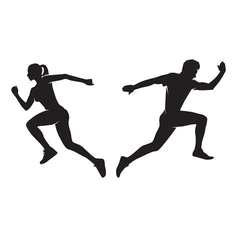 Man and Woman Running silhouette 6182593 Vector Art at Vecteezy