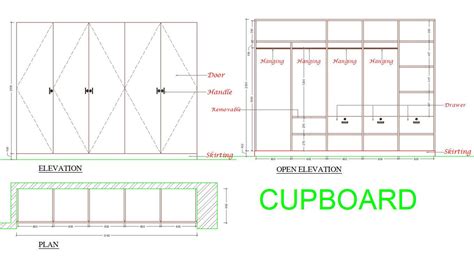 Cupboard Design DWG File - Cadbull