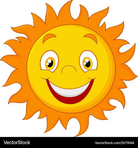 Happy cartoon sun Royalty Free Vector Image - VectorStock