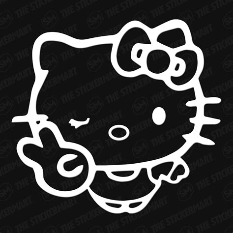 Hello Kitty, Peace Sign Vinyl Decal - 7 inches in 2021 | Vinyl signs, Hello kitty, Vinyl decals