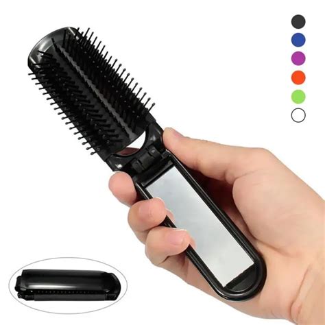 1 Piece folding mirror comb Anti static Hair Brush With Mirror Fashion ...