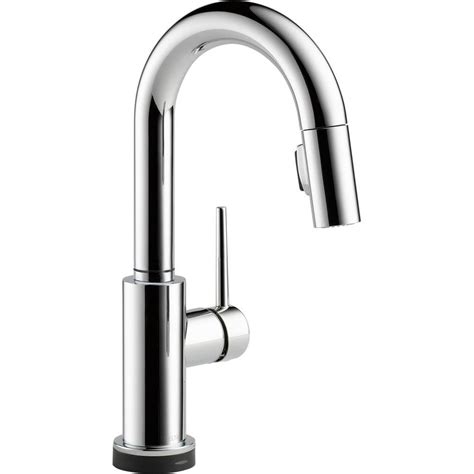 Delta Trinsic Single-Handle Pull-Down Sprayer Bar Faucet Featuring Touch2O Technology in Chrome ...