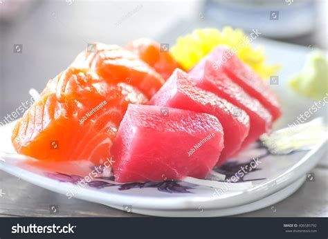 Salmon Sashimi, Tuna Sashimi,Sashimi Dish Stock Photo 406585792 ...