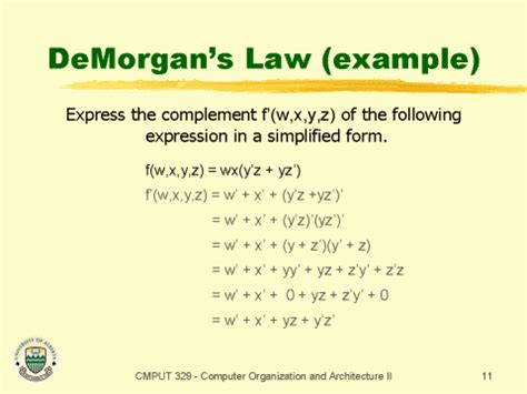 DeMorgan’s Law (example)