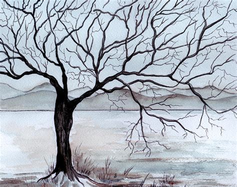 Winter Tree Painting by Brenda Owen