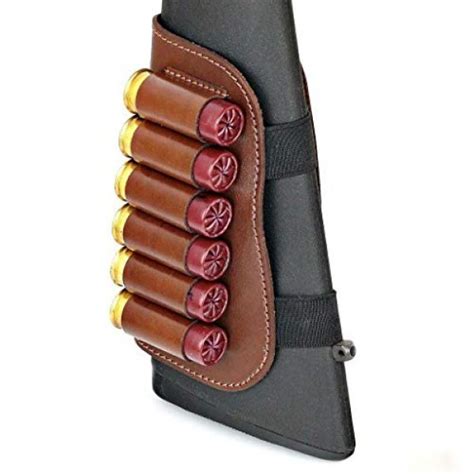 Genuine Leather Buttstock Ammo Holder Shotshell Carrier | Shotgun Shell ...