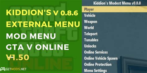 [Download] Kiddion's v0.8.6 GTA V Online 1.50 External Mod Menu Free