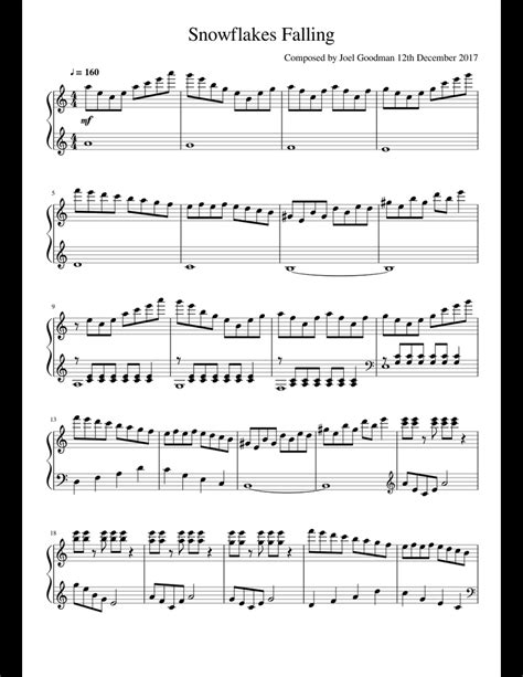 Snowflakes Falling sheet music for Piano download free in PDF or MIDI