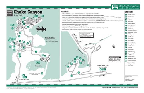 Choke Canyon State Park Map - Islands With Names