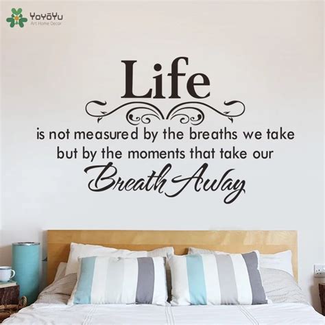 Life Quotes Wall Sticker Master Bedroom Headboard Wall Decal Motto Poem Saying Home Decor Art ...