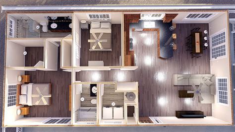 2 Bedroom ADU Floor Plans | Ritz ADU Design Build - San Diego CA