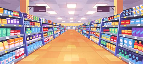 Aisle in grocery store, shelves vector background 21937036 Vector Art at Vecteezy