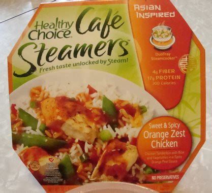 Dave's Cupboard: Healthy Frozen Meals: Healthy Choice Cafe Steamers - Sweet & Spicy Orange Zest ...