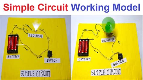 simple circuit working model - simple circuit light bulb with switch - diy | DIY pandit - YouTube