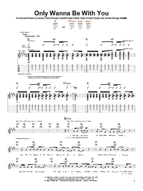 Only Wanna Be With You by Hootie & The Blowfish - Guitar Tab - Guitar ...