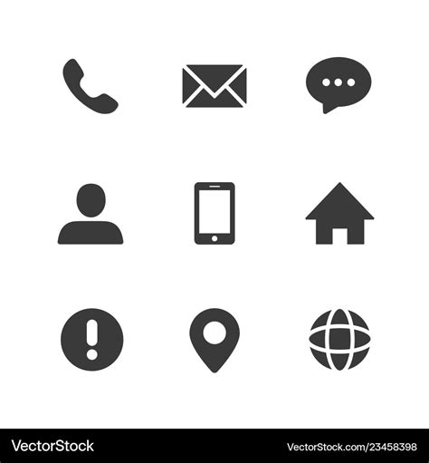 Contact icon set Royalty Free Vector Image - VectorStock