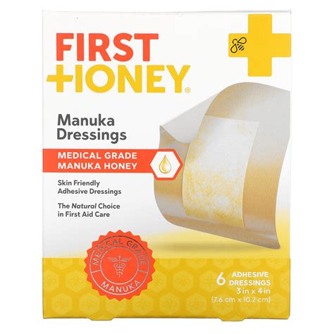 First Honey, Manuka Dressings, 6 Adhesive Bandages - iHerb