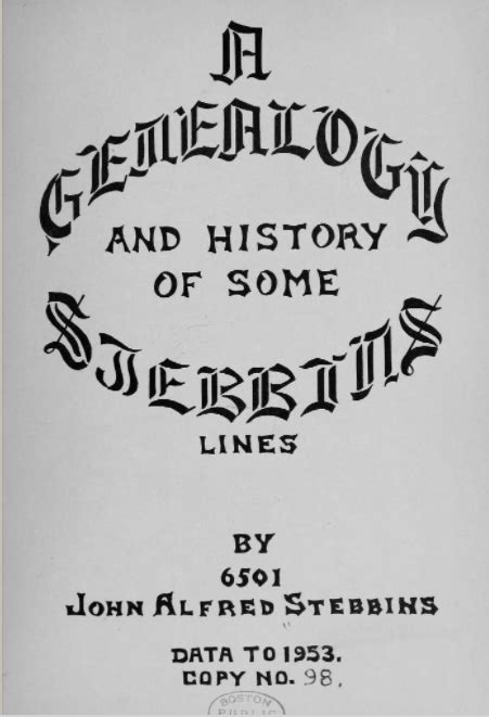 A Genealogy and History of Stebbins Lines