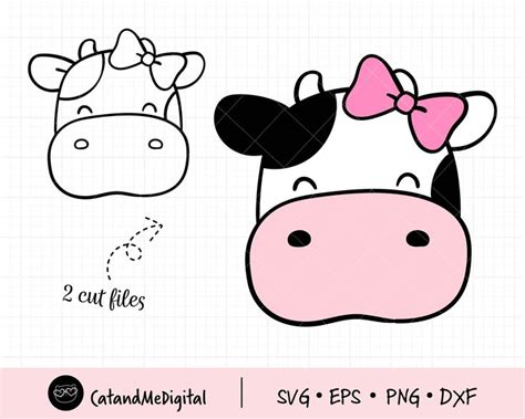 Face Cow Girl Svg Cow Head Svg Face Cow Svg Cow Clipart Kid Cow Svg Kids Cut File Cow Shirt Farm ...