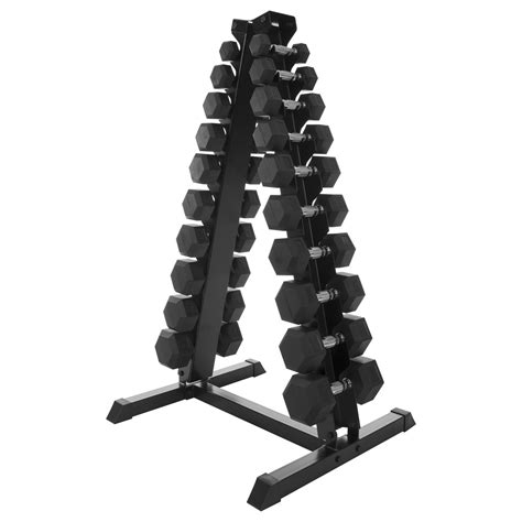 Dumbbell Stand Set with 10 pairs of dumbbells, 1-10 kg, LxWxH 74x62x128 cm