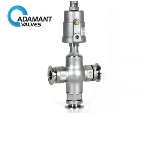 AV-5SPA3 Sanitary Pneumatic 3-Way Angle Seat Valve With Tri-Clamp Ends