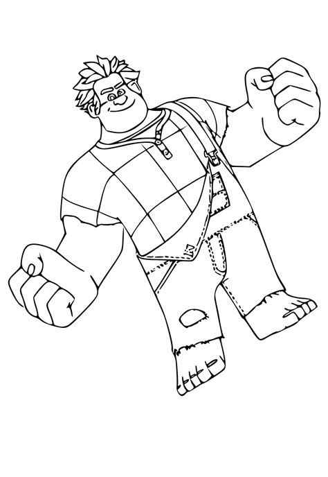 Free Printable Wreck It Ralph Hero Coloring Page for Adults and Kids - Lystok.com