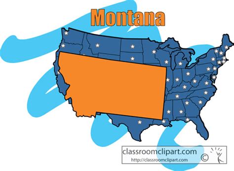 US State Maps Clipart - montana_state_map_color - Classroom Clipart