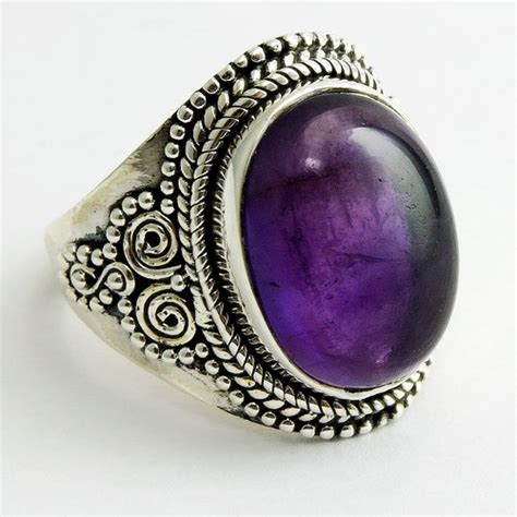 Sterling Silver Rings (Aries Birthstone Amethyst Rava Work 925 ...