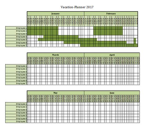 6 Free Vacation Schedule Templates in MS Word and MS Excel