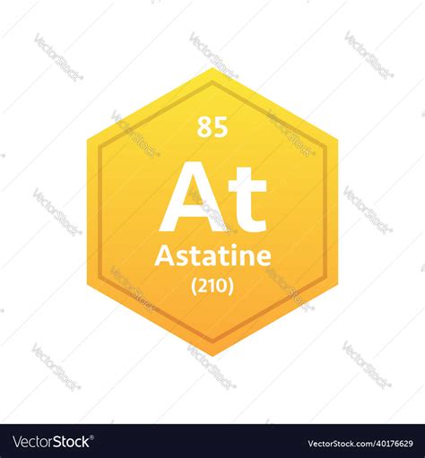 Astatine symbol chemical element of the periodic Vector Image