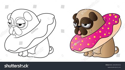 Coloring Book Dog Donut Cute Dog Stock Vector (Royalty Free) 2203455551 | Shutterstock