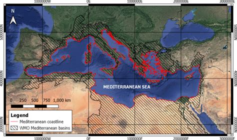 Mediterranean Basin. Black polygons filled with oblique lines show the ...