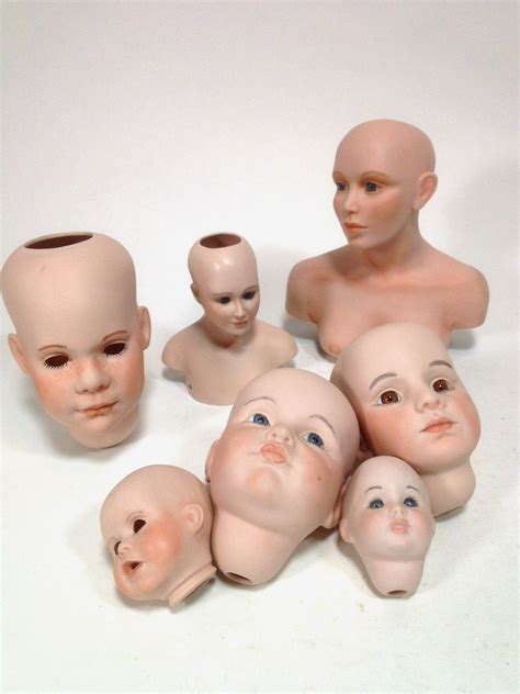 Wholesale Lot of 7 Porcelain Doll Heads Busts Acrylic Eyes Vi