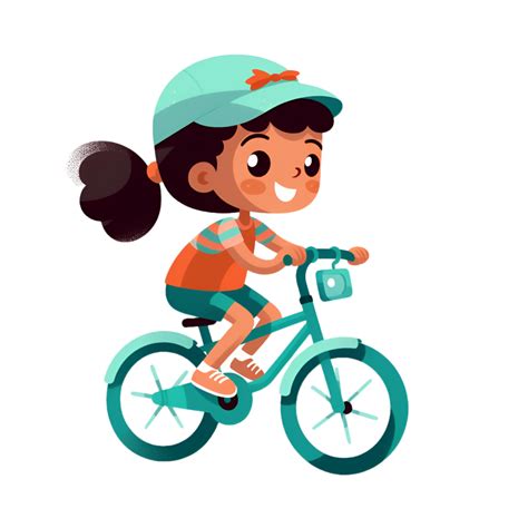 Girl Riding Bicycle Cartoon Clipart 24637599 PNG