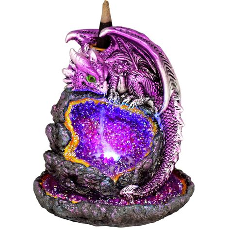 Purple Dragon Backflow Incense Burner w/ LED Lights - 5.75"