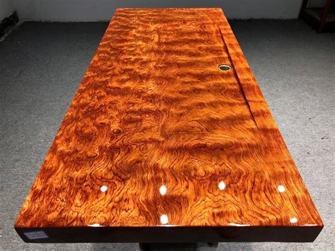 Bubinga wood slab live edge dining table premium