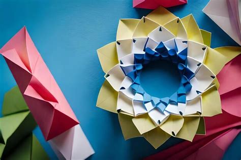 Premium Photo | A wreath made of paper with a star on it