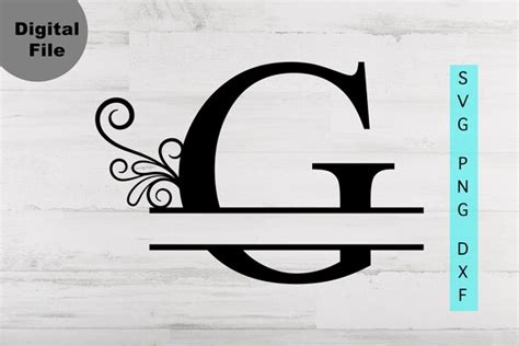 Split Monogram G SVG/PNG/DXF Alphabet G Monogram Frame - Etsy